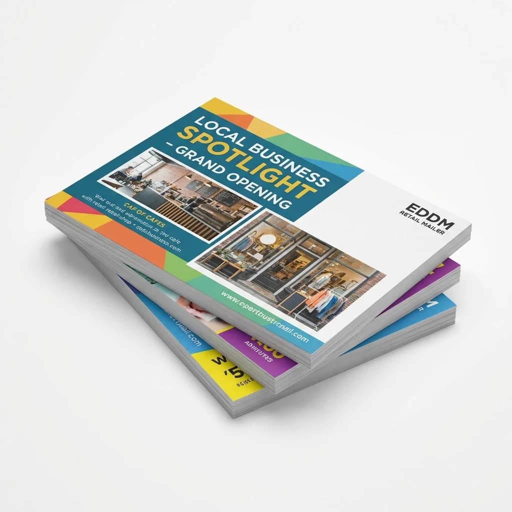 Oversized 6.5x9 EDDM postcards with full-color marketing designs and professional printing quality